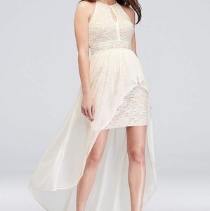*NWT* David's Bridal Lace Halter Hi Low Dress